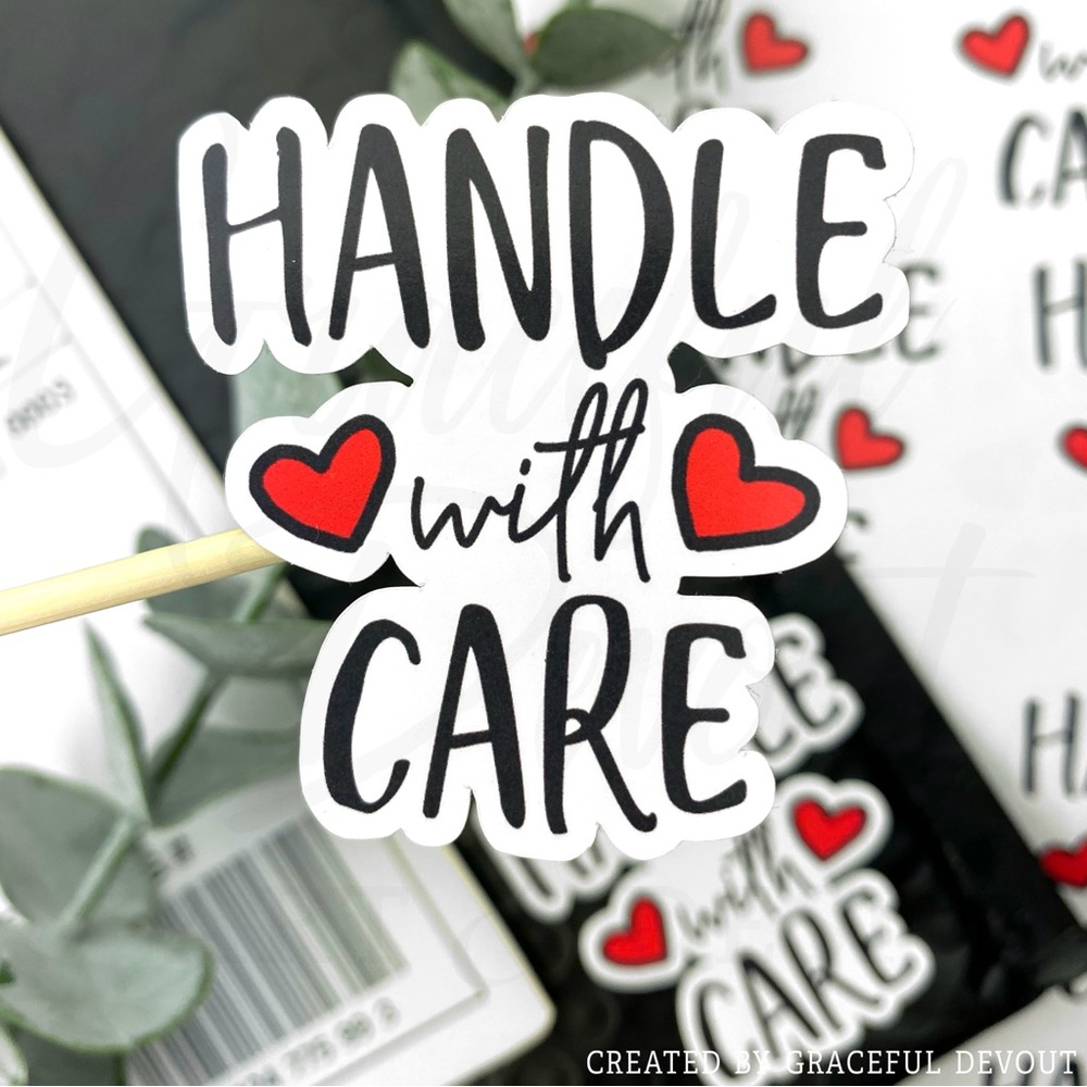 Handle with care - 2" (inches) (48ct.) Stickers - Picture 2 of 5